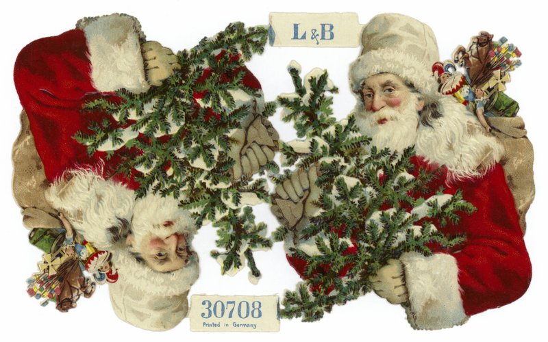 Tarjeta de Navidad que representa a Papá Noel de German School