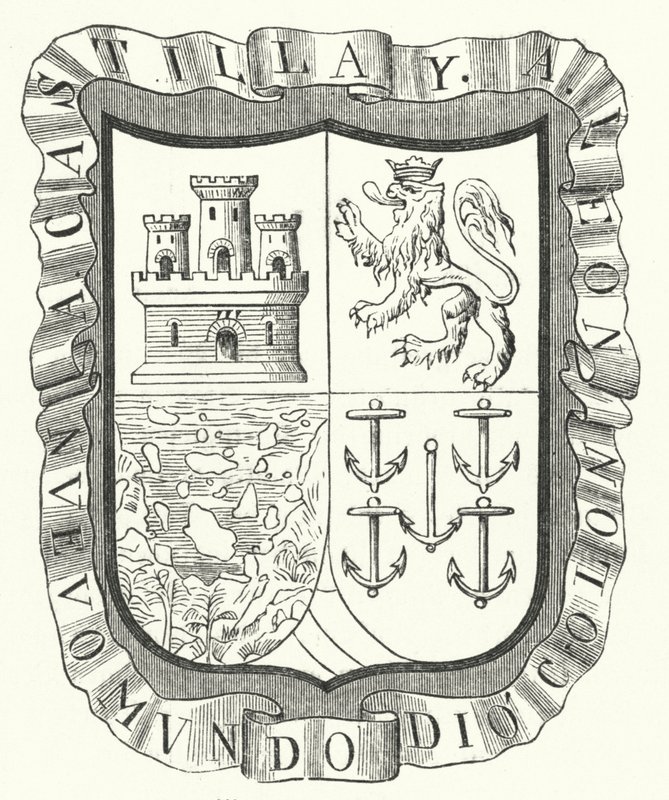 Escudo de armas de Cristóbal Colón (grabado) de German School
