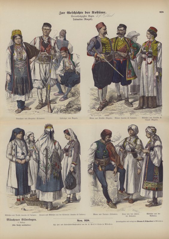 Trajes dálmatas, finales del siglo XIX de German School