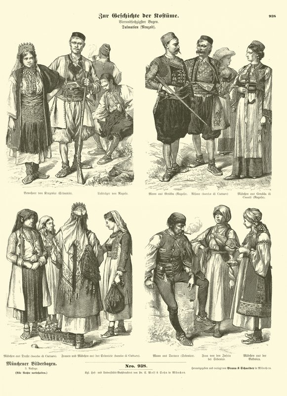 Trajes dálmatas, finales del siglo XIX de German School