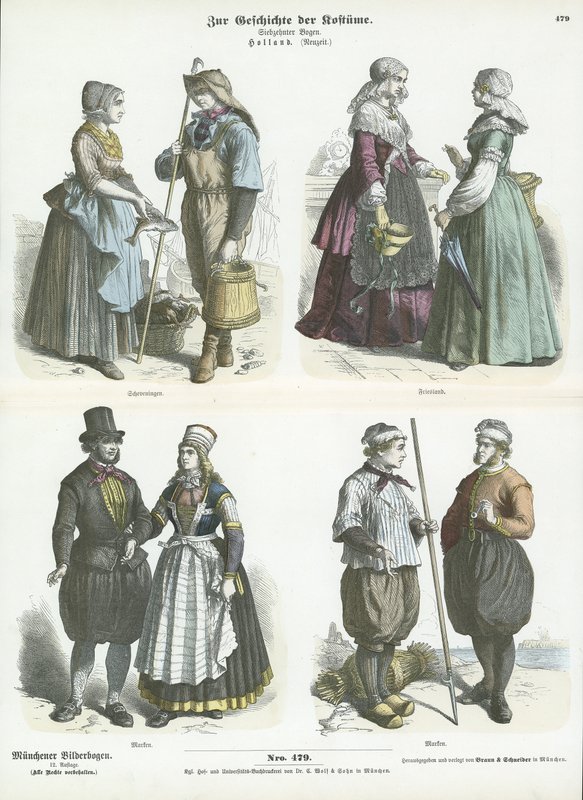 Trajes holandeses, siglo XIX de German School