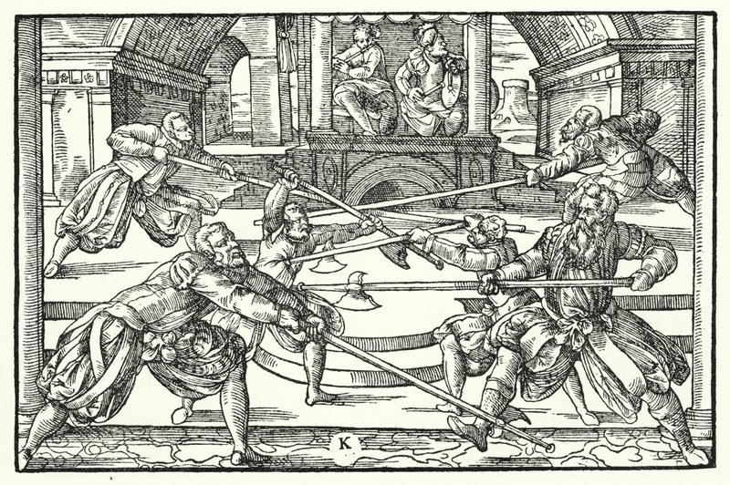 Escena de esgrima de German School