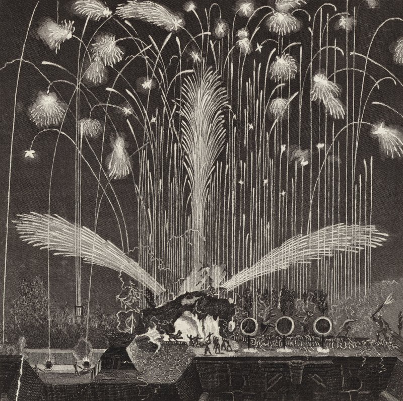 Espectáculo de fuegos artificiales de German School