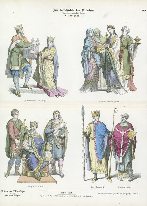 Trajes francos, siglo X de German School