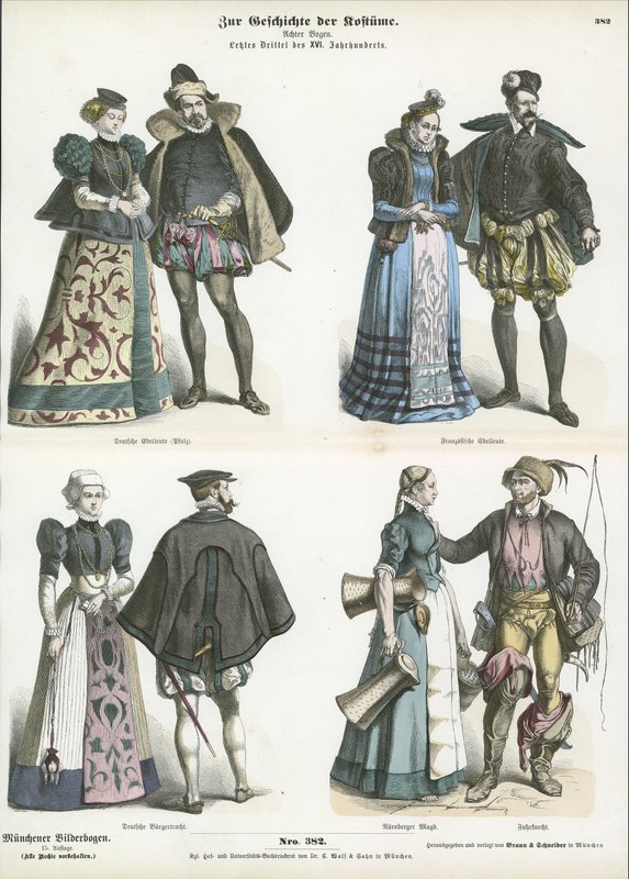 Trajes franceses y alemanes, finales del siglo XVI de German School
