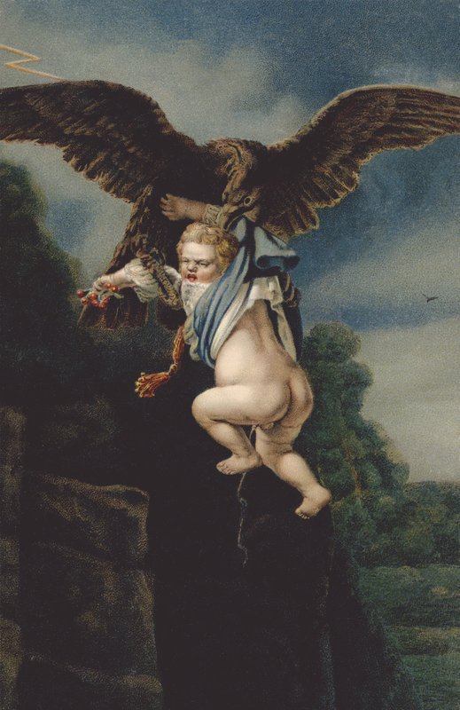 Ganimedes en las garras del águila de German School