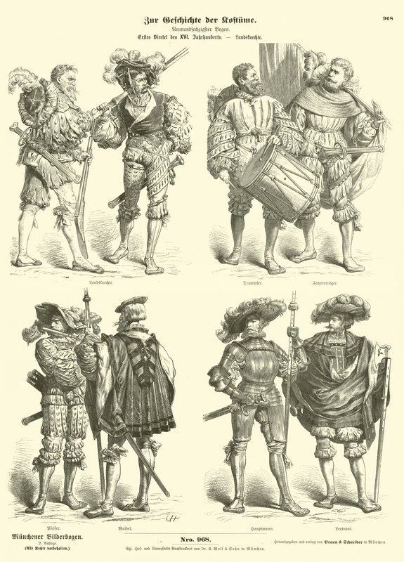 Landsknechte alemanes, principios del siglo XVI de German School