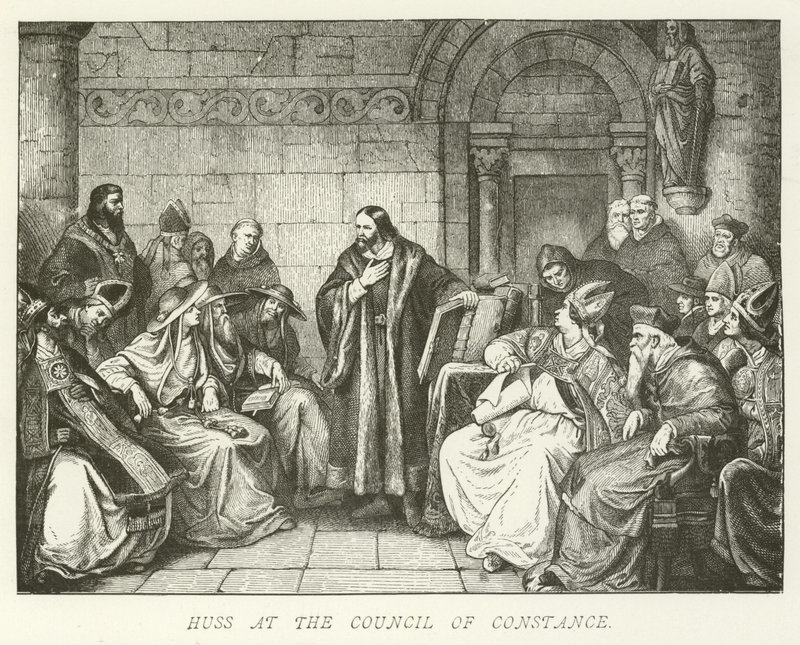 Hus en el Concilio de Constanza de German School