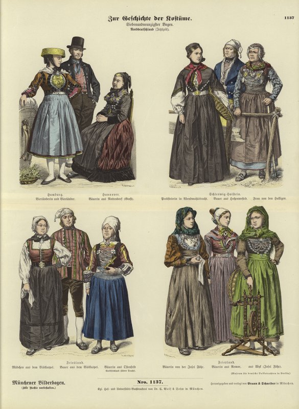 Trajes del norte de Alemania, finales del siglo XIX de German School