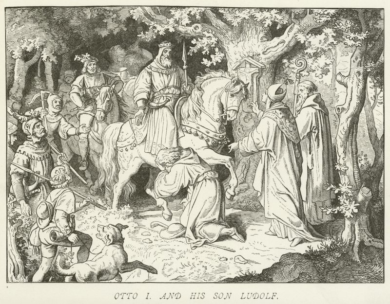 Otón I y su hijo Ludolfo de German School