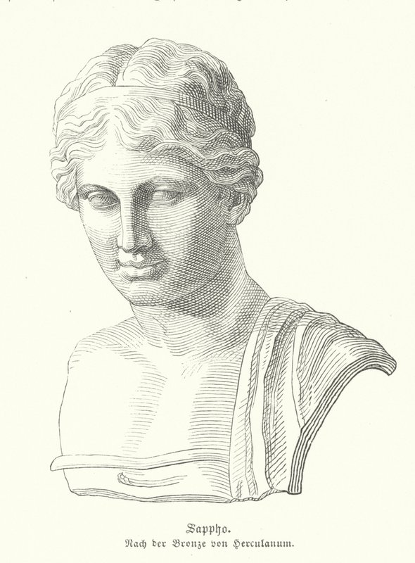 Safo, poeta griega antigua (grabado) de German School