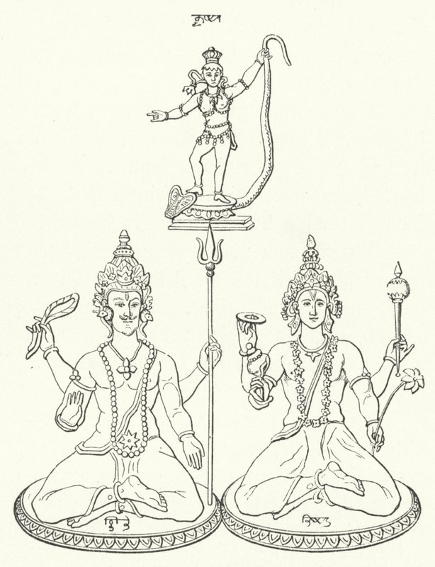 Shiva, Vishnu y Krishna, dioses hindúes de German School