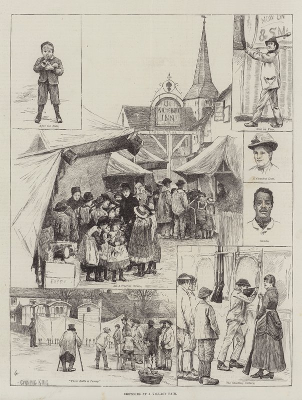 Bocetos en una feria de pueblo de Gunning King