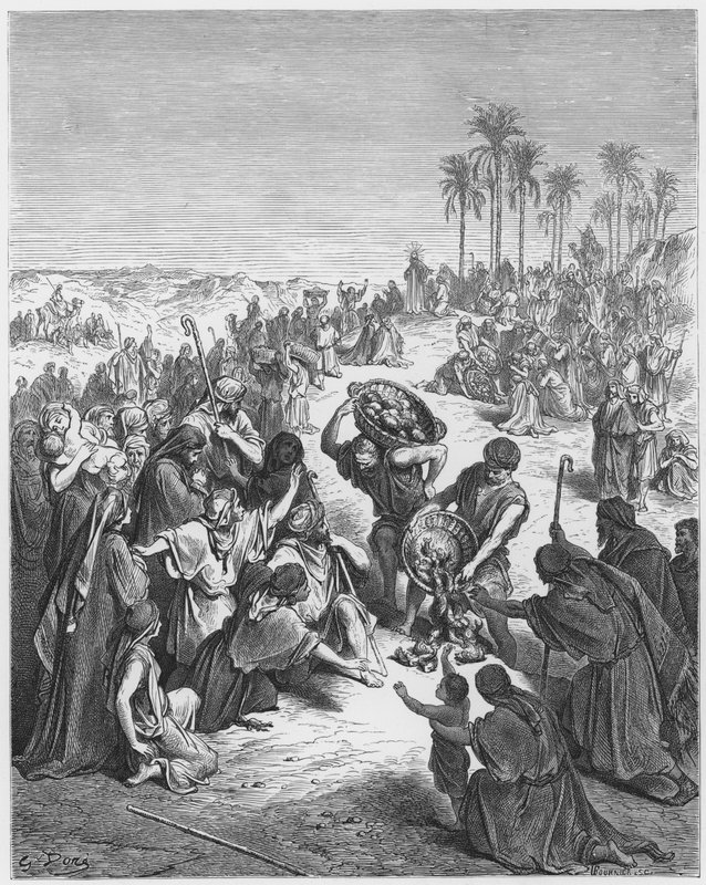 Cristo alimentando a la multitud de Gustave Dore