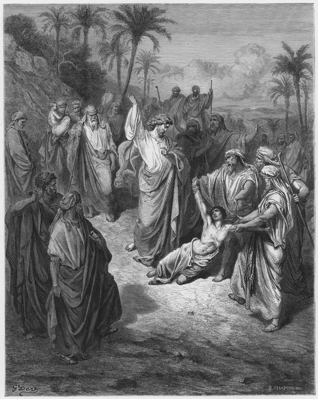 Jesús sanando al lunático de Gustave Dore