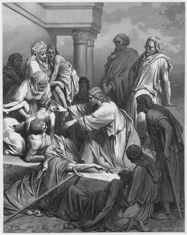 Jesús sanando a los enfermos de Gustave Dore