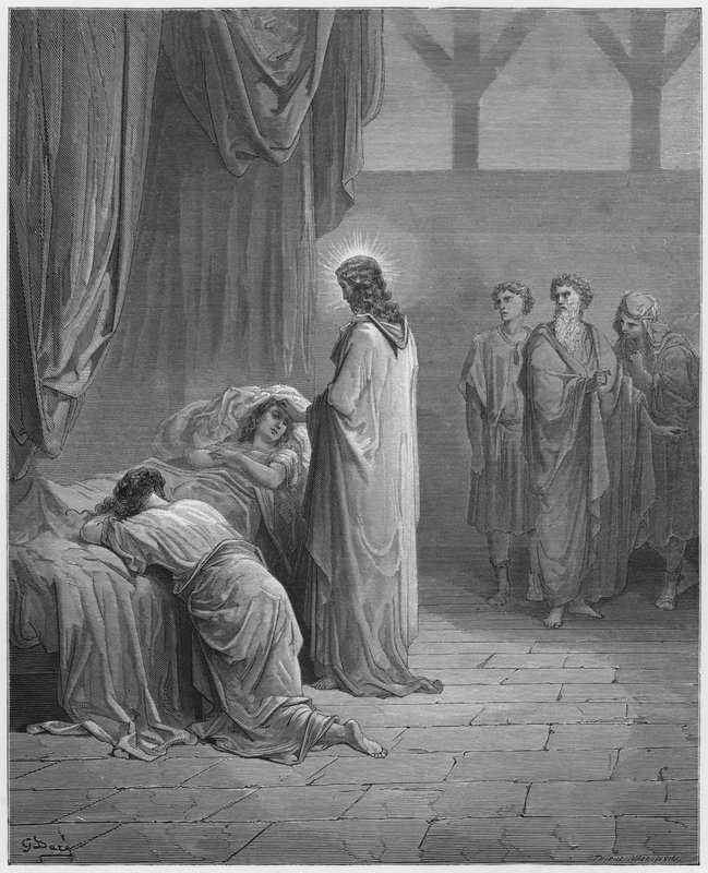La Biblia de Gustave Doré: Jesús resucitando a la hija de Jairo de Gustave Dore