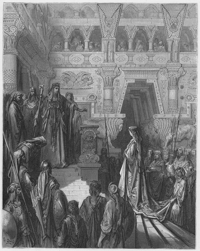 Biblia de Gustave Doré: Salomón recibiendo a la reina de Saba de Gustave Dore