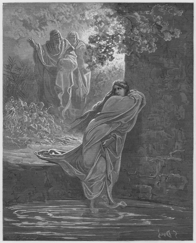 Susana en el baño de Gustave Dore