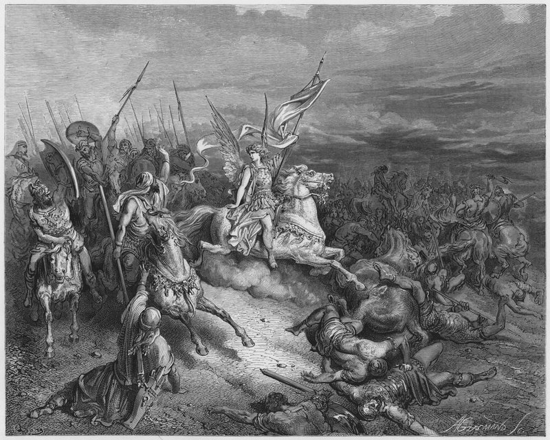 El ángel enviado para liberar a Israel de Gustave Dore