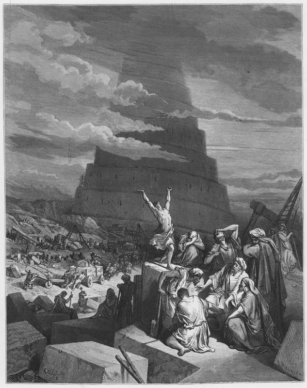 La confusión de lenguas de Gustave Dore