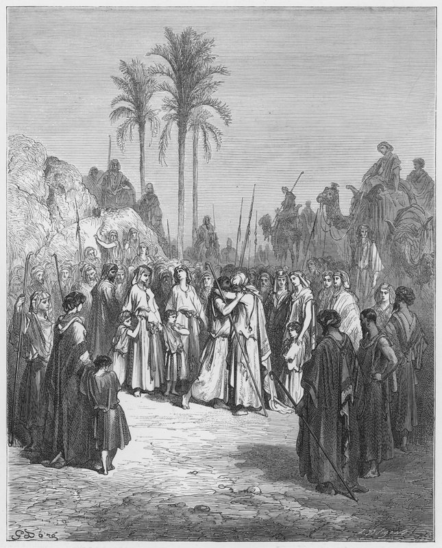 El encuentro de Jacob y Esaú de Gustave Dore