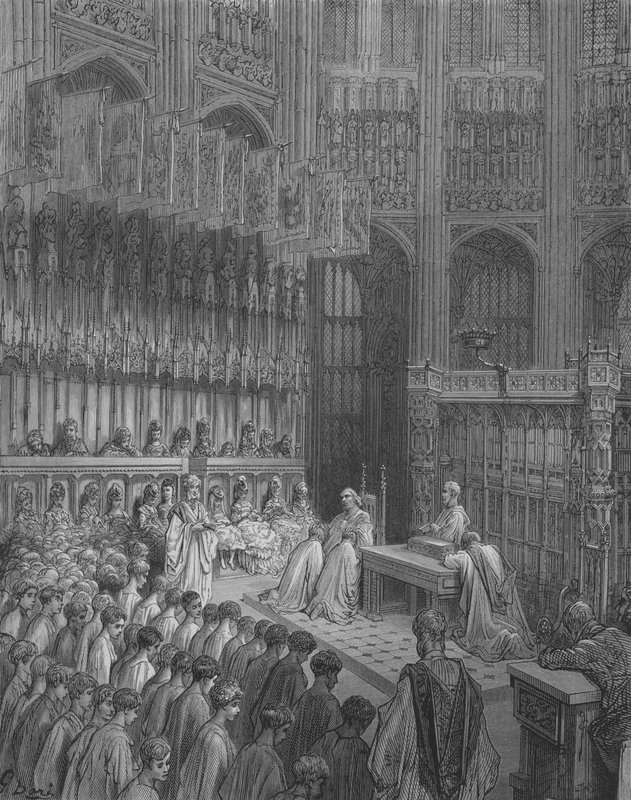 Confirmación de los Niños en Westminster de Gustave after Dore