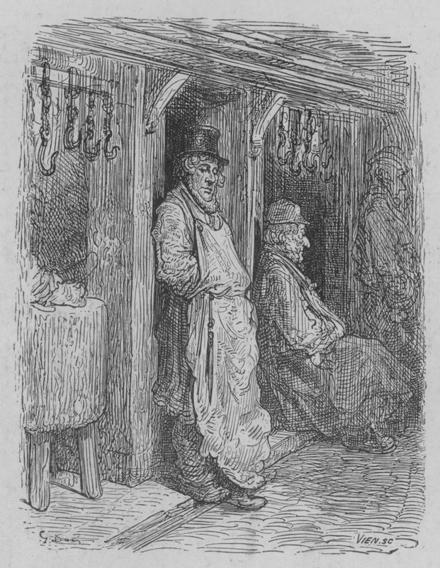 El Carnicero Esperando a su Cliente de Gustave after Dore
