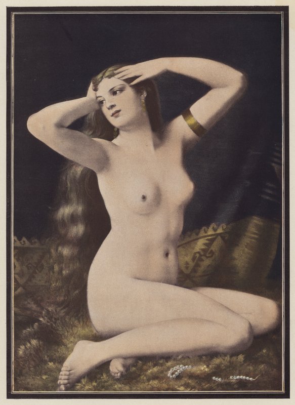 Placeres del verano (litografia en color) de Gustave Henri Eugene Delhumeau