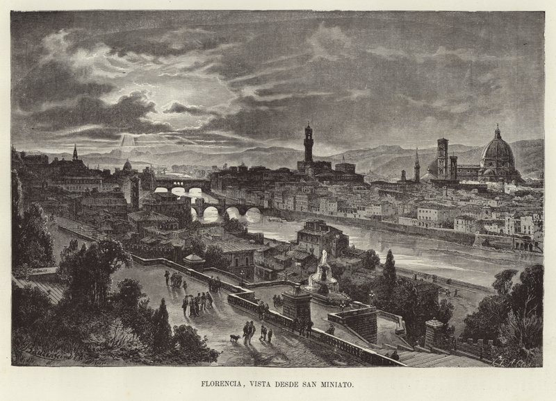 Florencia, vista desde San Miniato de Gustave Bauernfeind