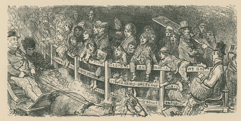 Multitudes observan carreras de carruajes de Gustave Dore