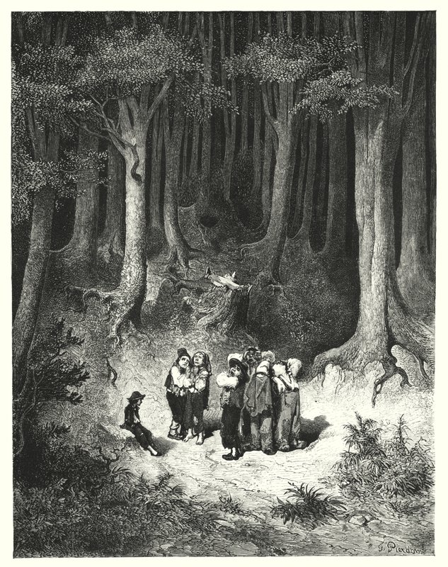 El Pequeño Poucet (grabado) de Gustave Dore