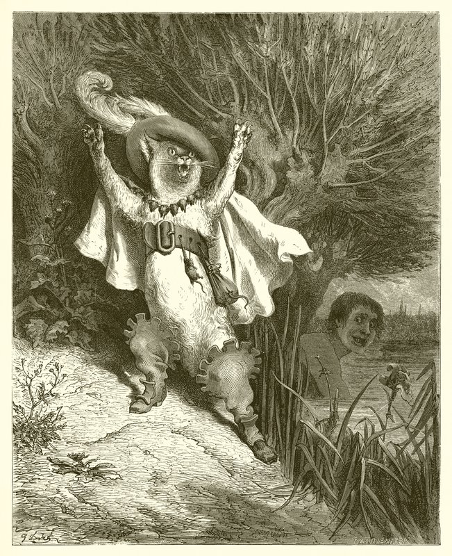 El Gato con Botas, c.1868 de Gustave Dore