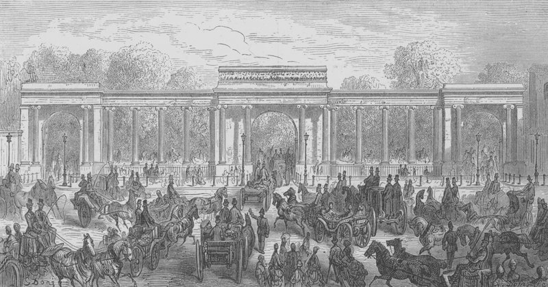 Hyde Park, Entrada por Piccadilly de Gustave after Dore