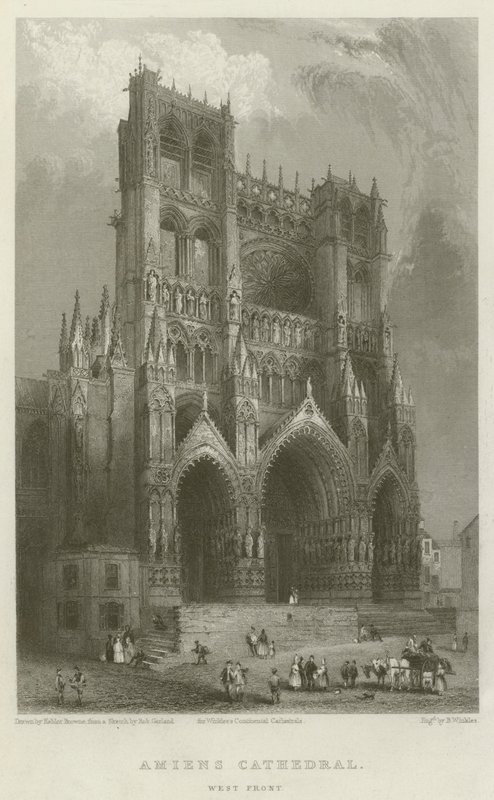 Catedral de Amiens, fachada oeste de Hablot Knight Browne