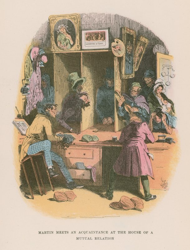 Ilustración para Martin Chuzzlewit de Hablot Knight Browne