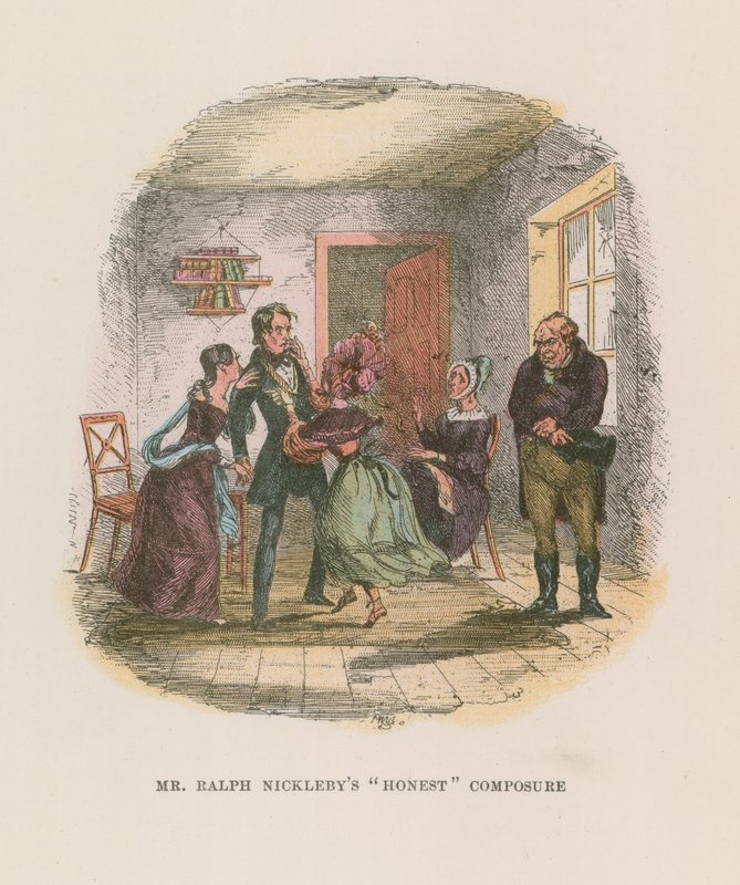 Ilustración para Nicholas Nickleby de Hablot Knight Browne