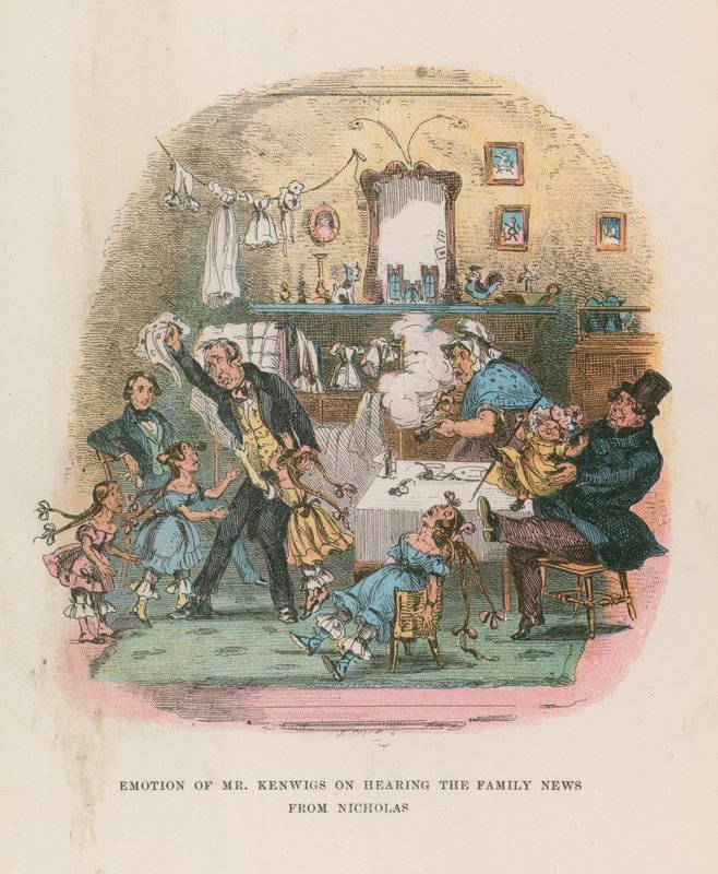 Ilustración para Nicholas Nickleby de Hablot Knight Browne