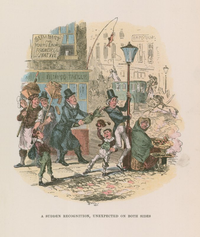 Ilustración para Nicholas Nickleby de Hablot Knight Browne