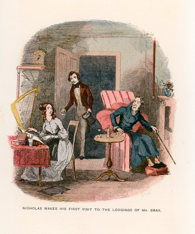 Ilustración para Nicholas Nickleby de Hablot Knight Browne