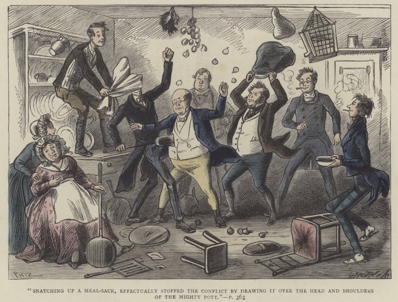 Ilustración para Los Papeles Póstumos del Club Pickwick de Hablot Knight Browne