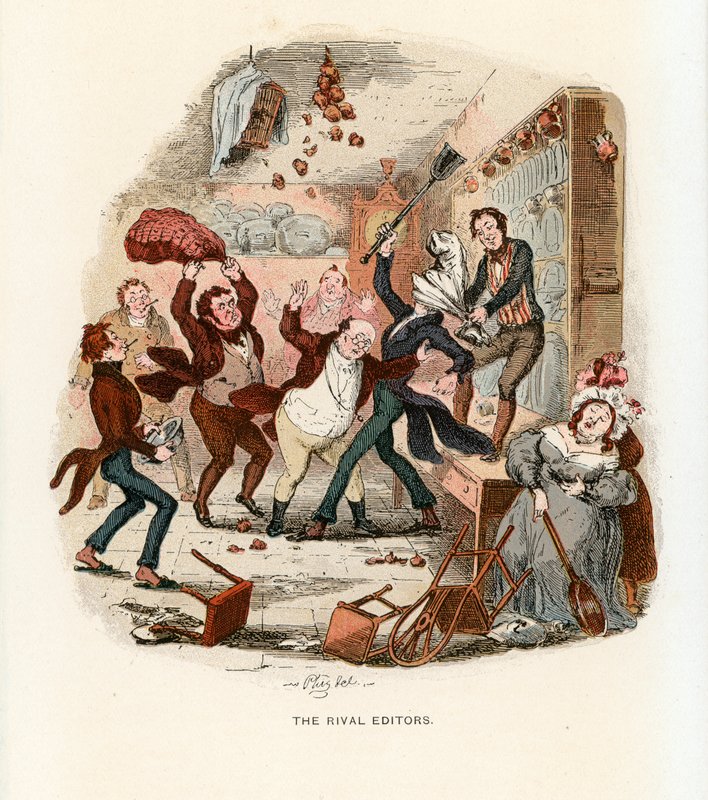 Ilustración para los Papeles de Pickwick de Hablot Knight Browne
