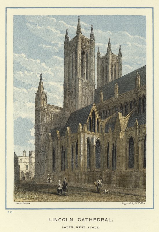 Catedral de Lincoln, ángulo suroeste de Hablot Knight Browne