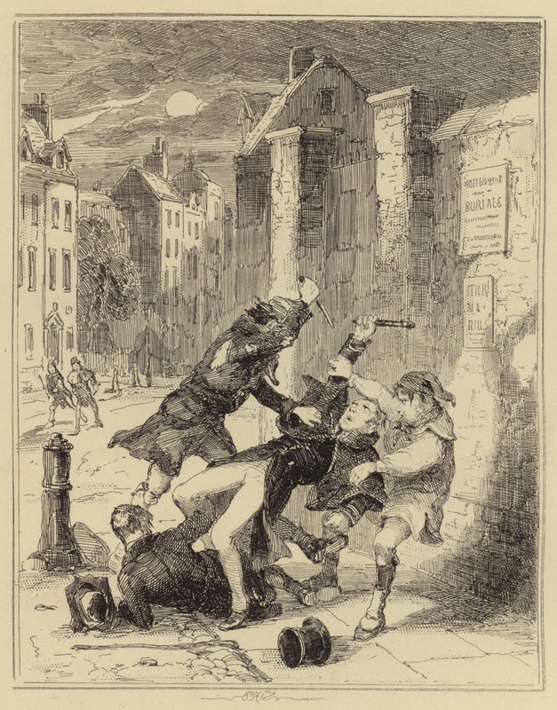 Smith Apuñalando a un Policía de Hablot Knight Browne