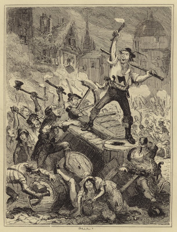 Disturbios de Wilkes de Hablot Knight Browne