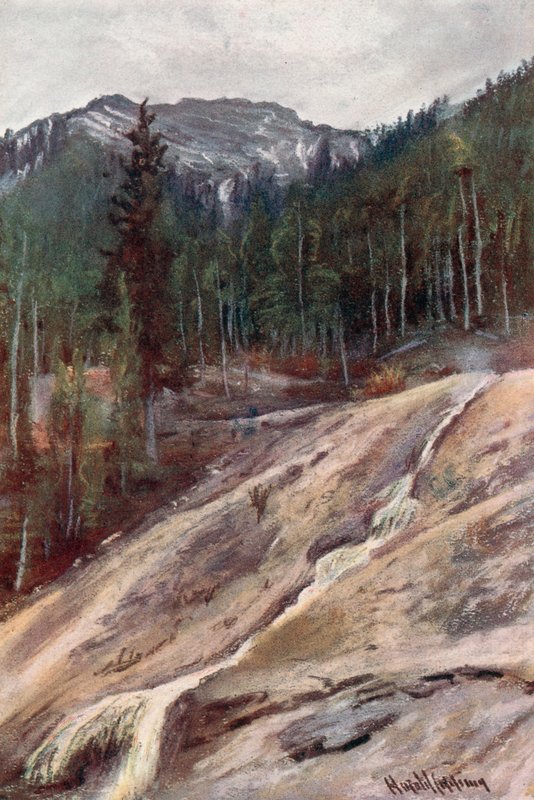 Manantial de azufre caliente, Banff de Harold Copping
