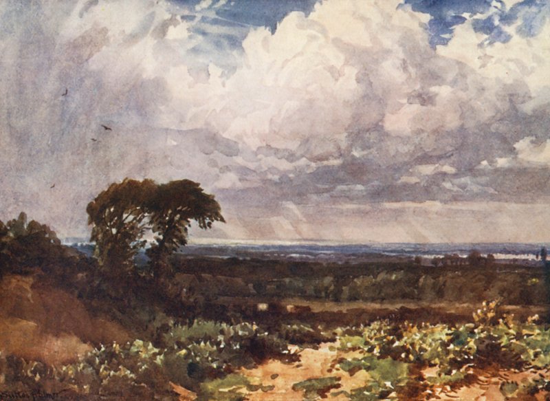 La nube (litografía en color) de Harold Sutton Palmer