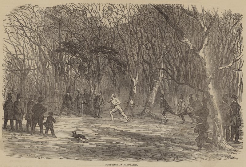 Carrera a pie en Bayswater de Harrison William Weir