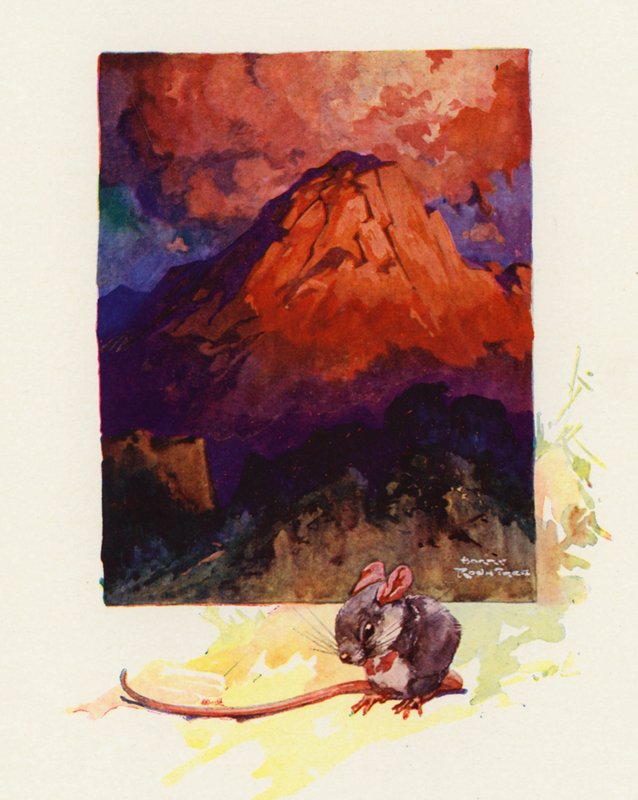 La montaña que gime (litografía en color) de Harry Rountree