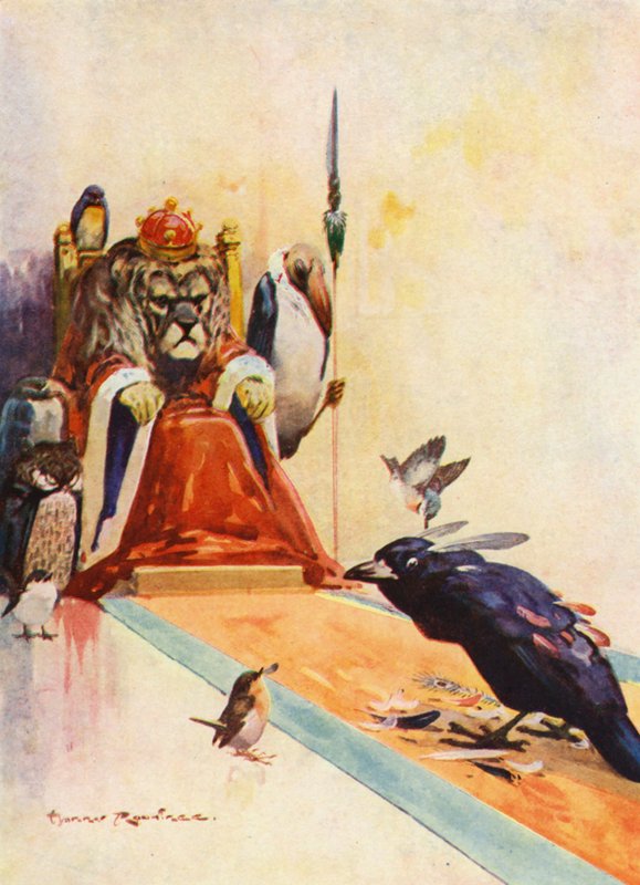 The Vain Jackdaw (litografía en color) de Harry Rountree